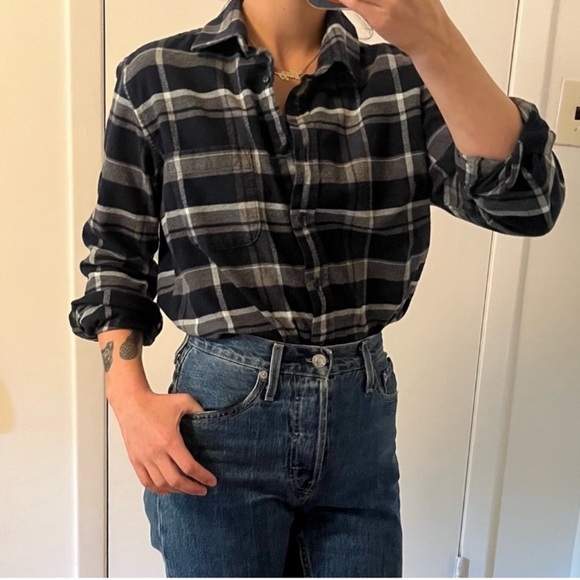 The North Face Plaid Flannel Shirt Size Large - Picture 2 of 8